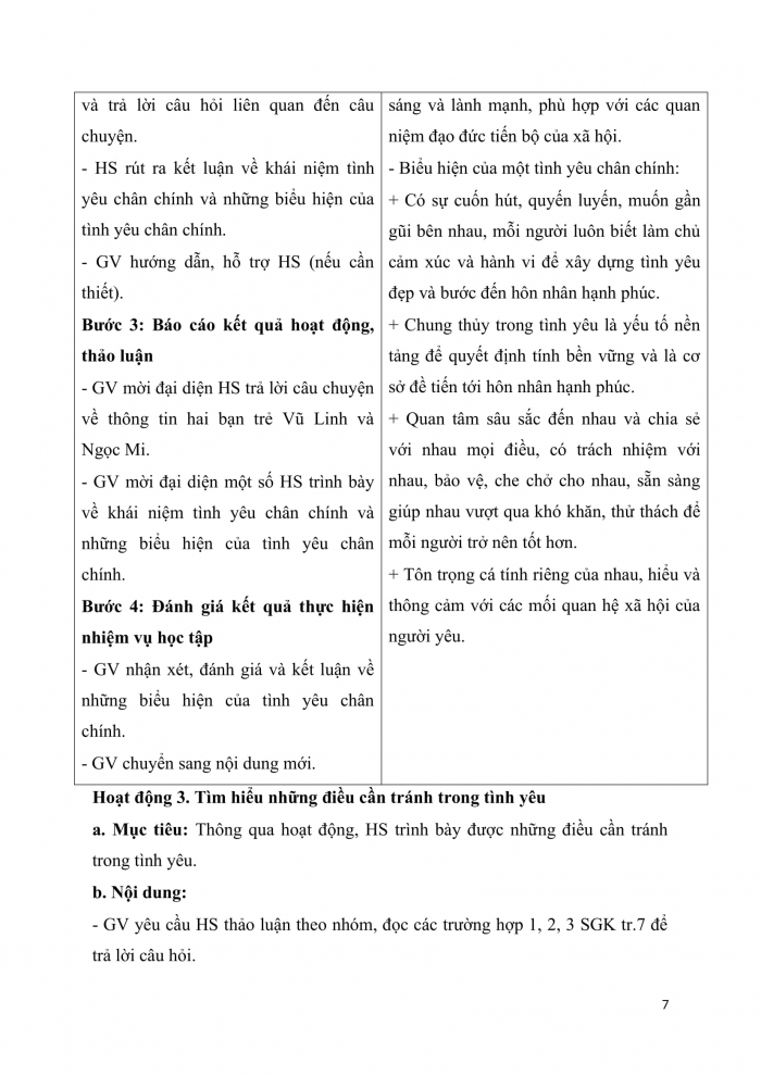 Giáo án chuyên đề giáo dục kinh tế pháp luật 10 cánh diều bài 1: Tình yêu