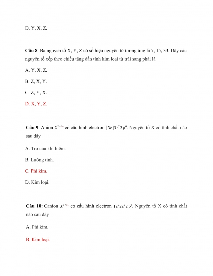 Trắc nghiệm Hóa học 10 kết nối Bài 8: định luật tuần hoàn. Ý nghĩa của bảng tuần hoàn các nguyên tố hóa học