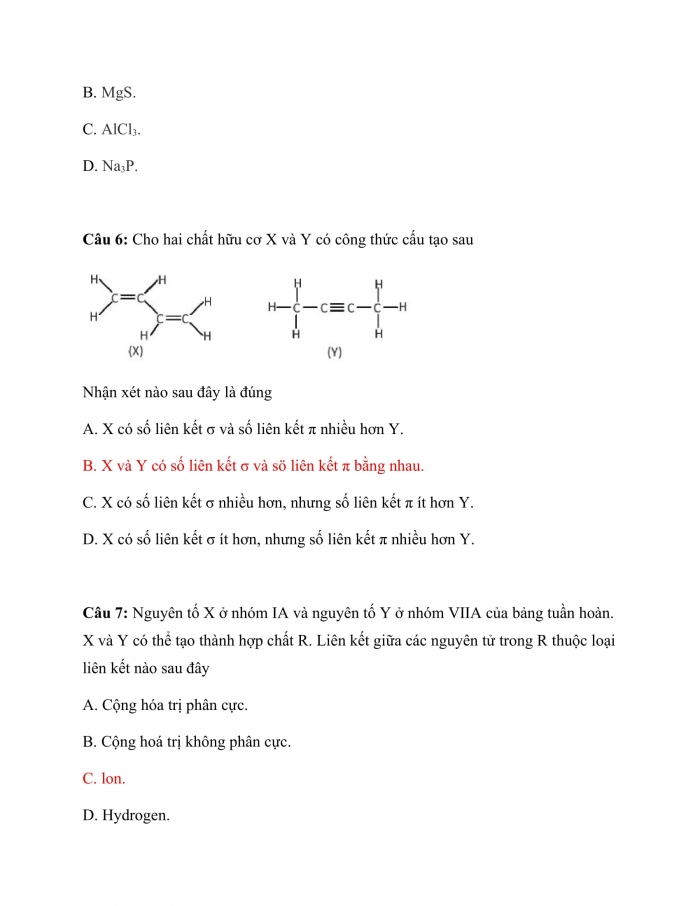 Trắc nghiệm Hóa học 10 kết nối Bài 14: ôn tập chương 3