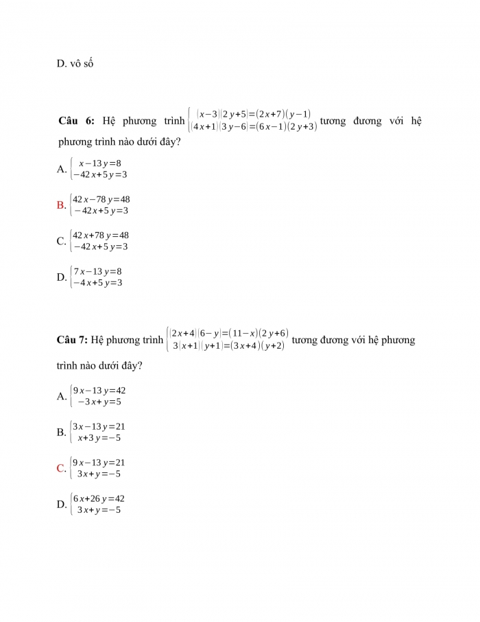 Trắc nghiệm Toán 9 Chương 3 Bài 4: Giải hệ phương trình bằng phương pháp cộng đại số