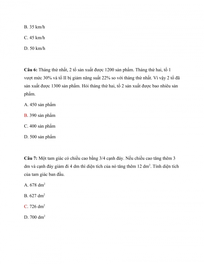 Trắc nghiệm Toán 9 Chương 3 Bài 5: Giải bài toán bằng cách lập phương trình