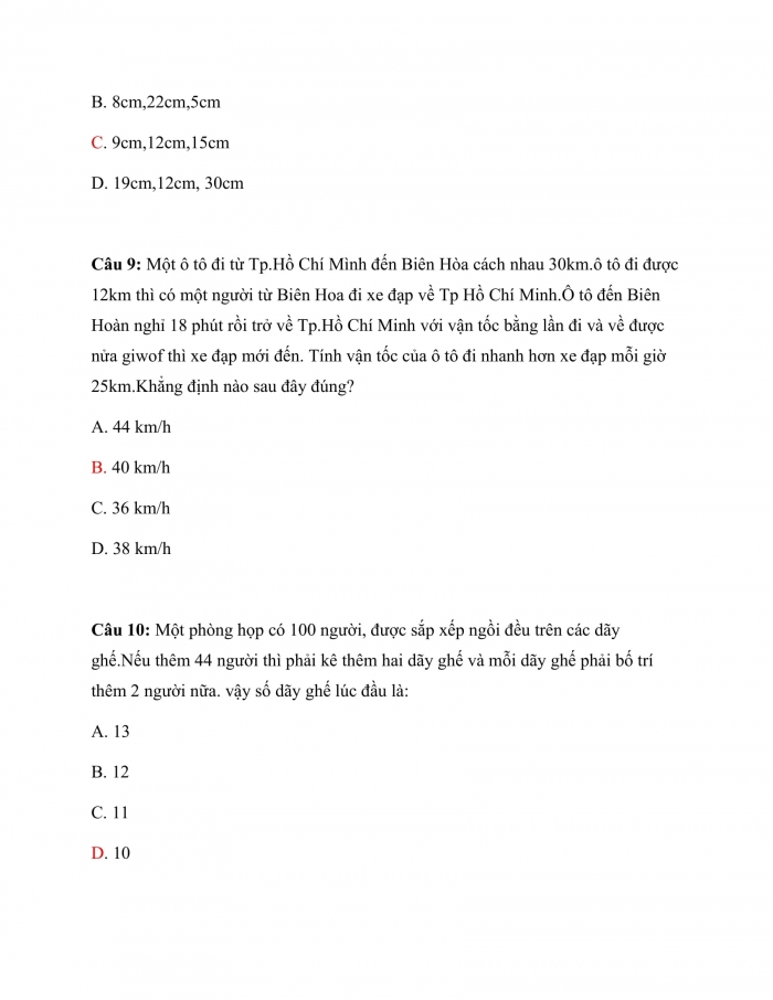Trắc nghiệm Toán 9 Chương 3 Bài 5: Giải bài toán bằng cách lập phương trình