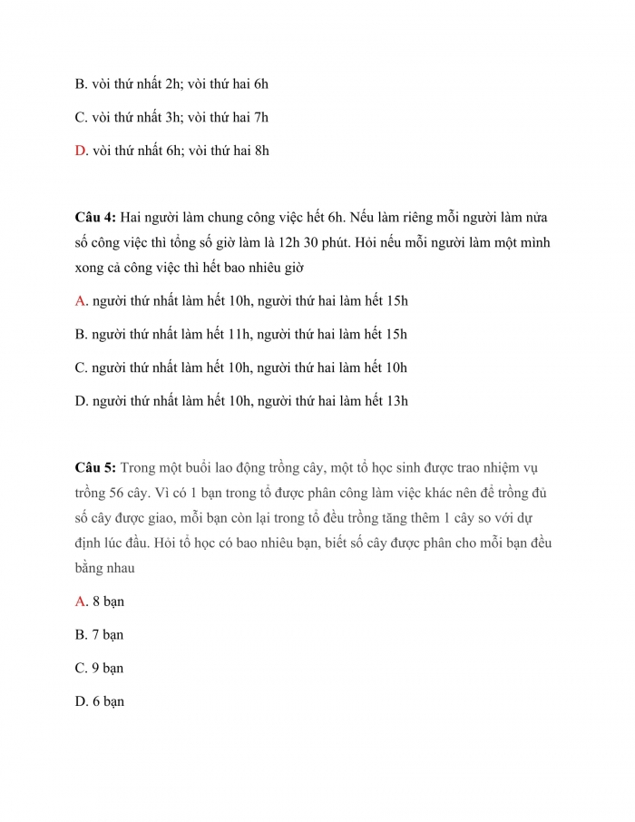 Trắc nghiệm Toán 9 Chương 3 Bài 6: Giải bài toán bằng cách lập phương trình (tiếp)
