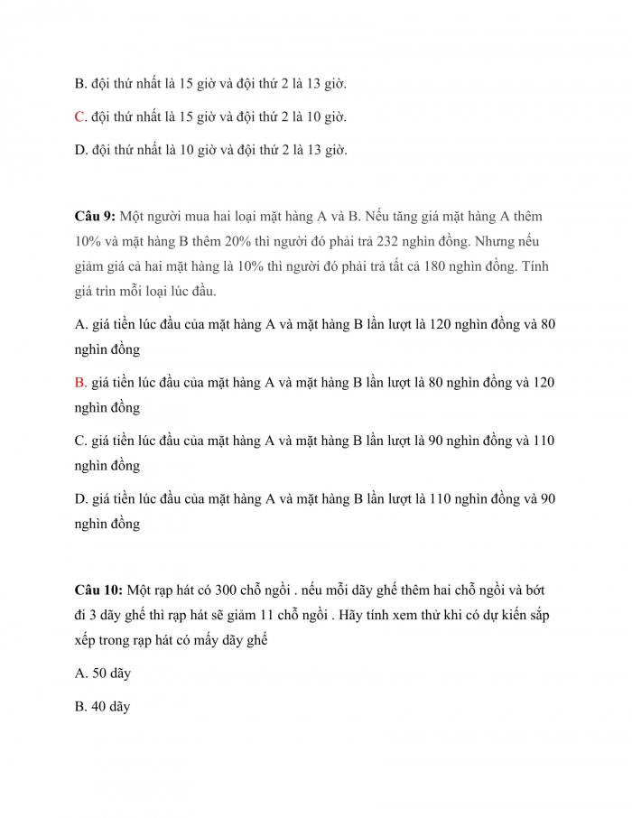 Trắc nghiệm Toán 9 Chương 3 Bài 6: Giải bài toán bằng cách lập phương trình (tiếp)