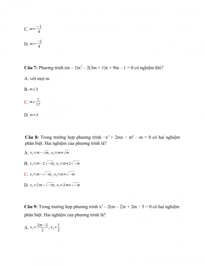 Trắc nghiệm Toán 9 Chương 4 Bài 5: Công thức nghiệm thu gọn