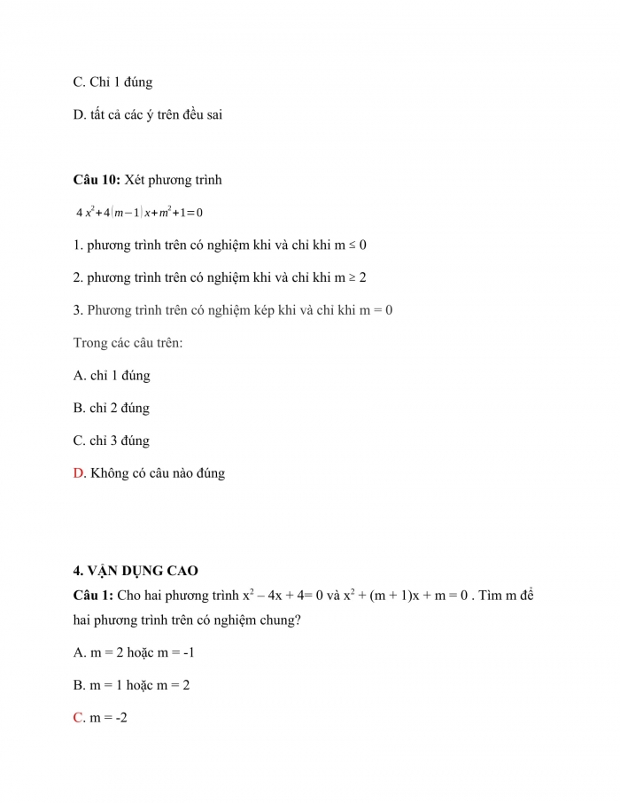 Trắc nghiệm Toán 9 Chương 4 Bài 5: Công thức nghiệm thu gọn