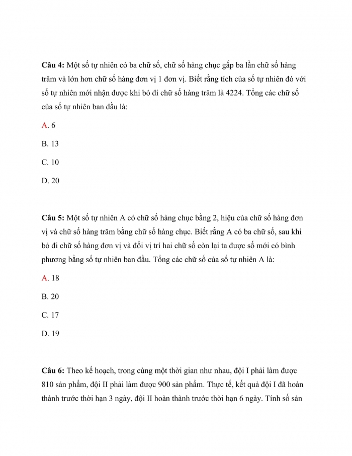 Trắc nghiệm Toán 9 Chương 4 Bài 8: Giải bài toán bằng cách lập phương trình