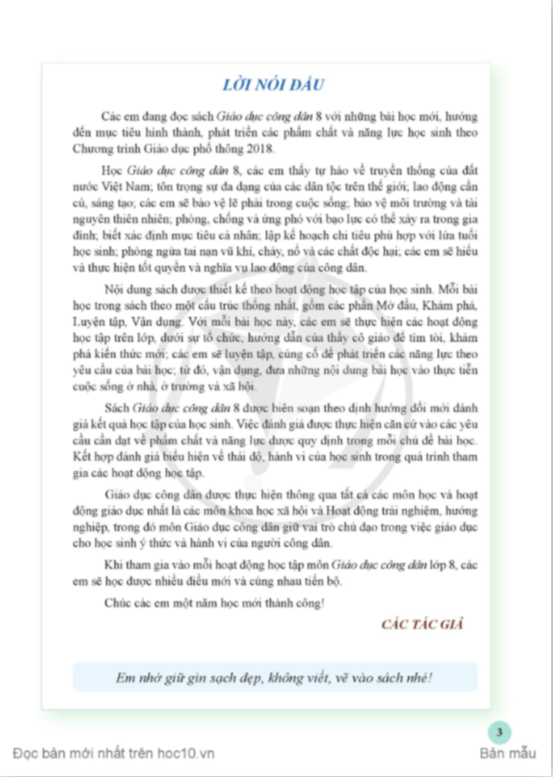 Tải PDF shs Công dân 8 Cánh diều