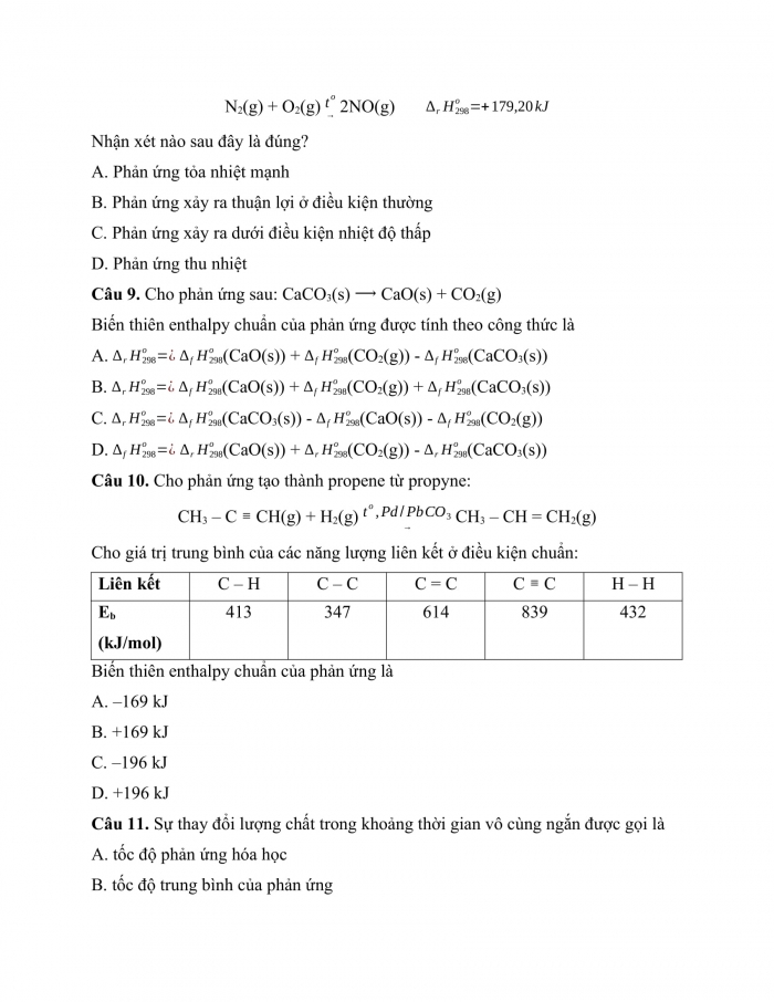 Đề thi cuối kì 2 hóa học 10 kết nối tri thức (Đề số 2)