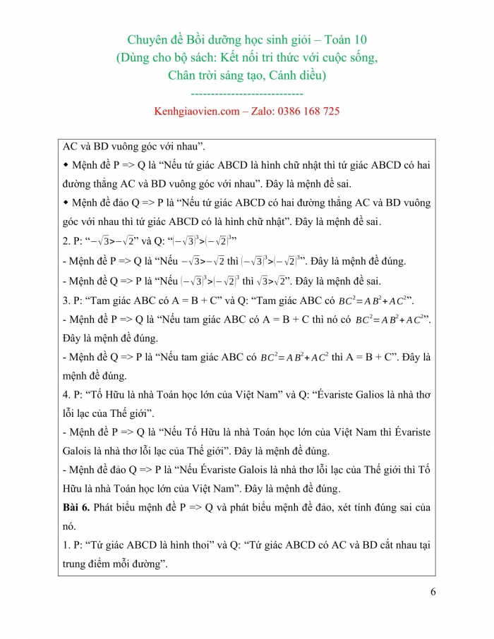 Giáo án bồi dưỡng học sinh giỏi Toán 10