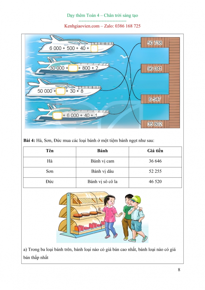 Giáo án dạy thêm toán 4 chân trời sáng tạo