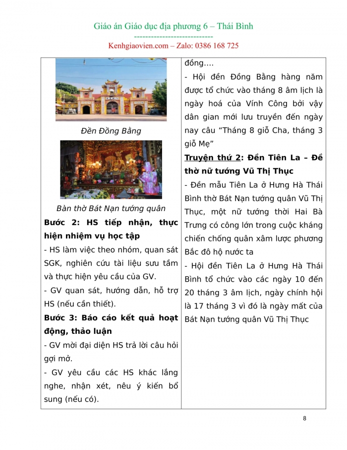 Tài liệu giáo dục địa phương lớp 6 Thái Bình