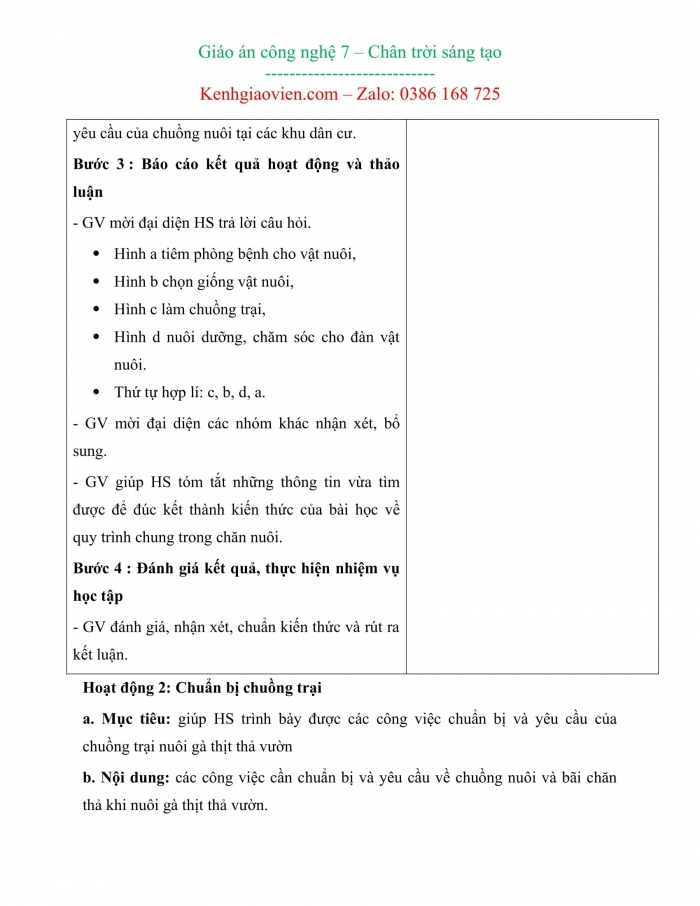 Giáo án kì 2 công nghệ 7 chân trời sáng tạo