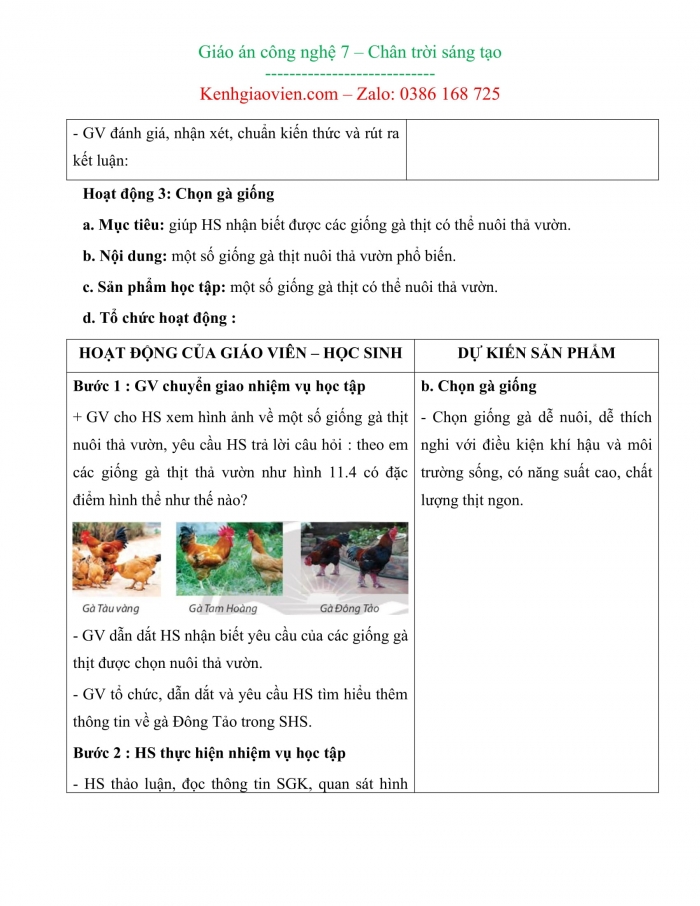 Giáo án kì 2 công nghệ 7 chân trời sáng tạo