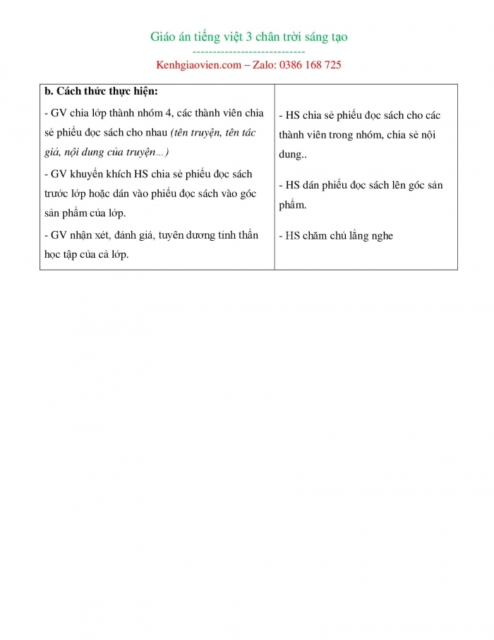 Giáo án lớp 3 sách chân trời sáng tạo (bản word)