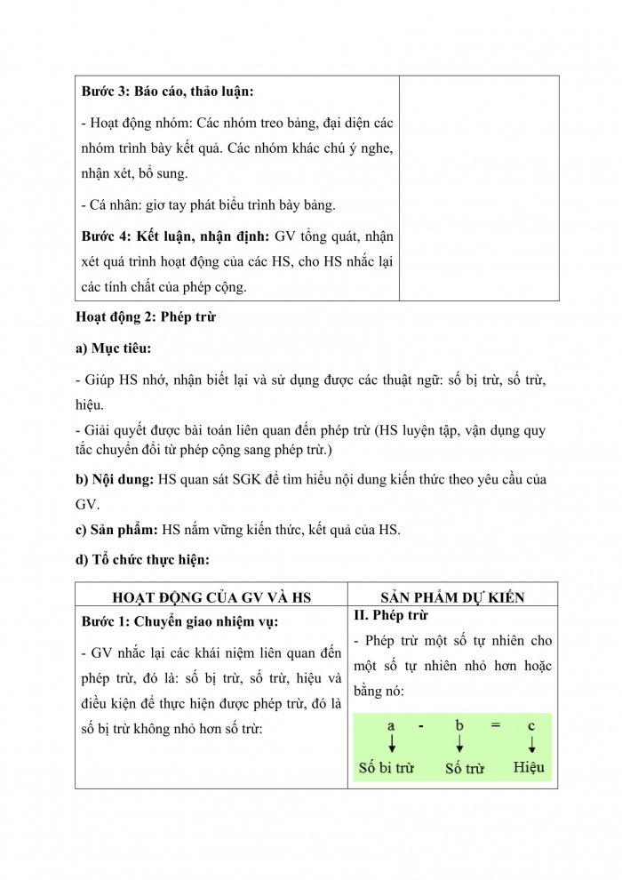 Giáo án Toán 6 sách cánh diều