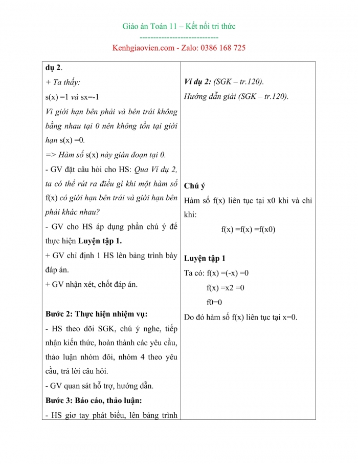 Giáo án kì 1 Toán 11 kết nối tri thức