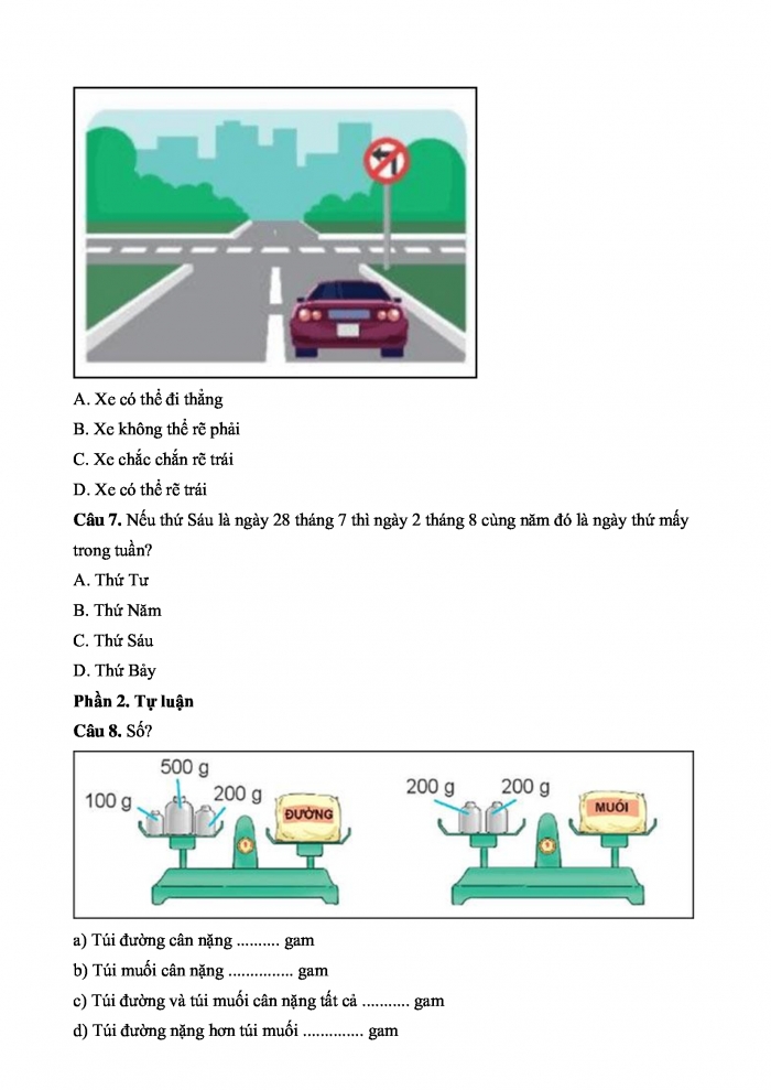 Đề thi cuối kì 2 toán 3 chân trời sáng tạo (Đề số 4)