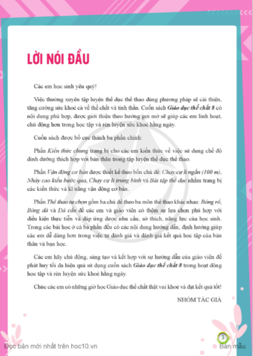 Tải PDF shs Giáo dục thể chất 8 Cánh diều