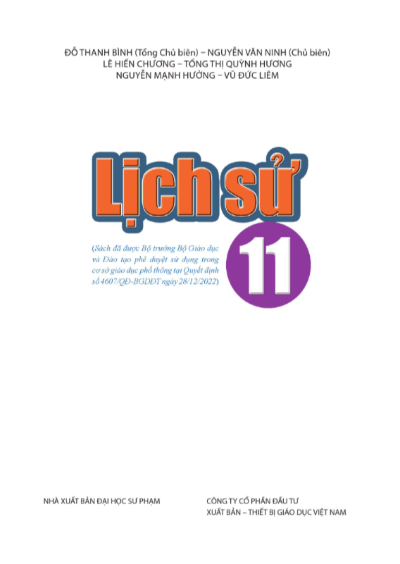 Tải PDF shs Lịch sử 11 Cánh diều