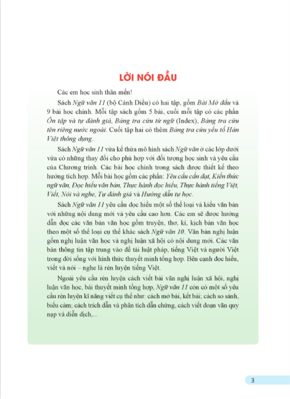 Tải PDF shs Ngữ văn 11 tập 1 Cánh diều