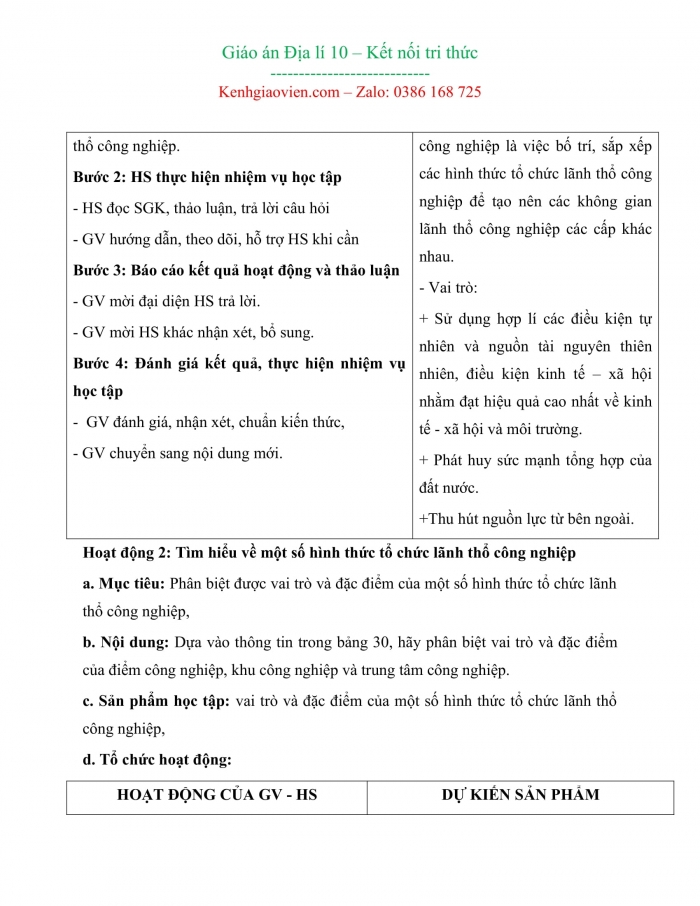 Giáo án kì 2 địa lí 10 kết nối tri thức