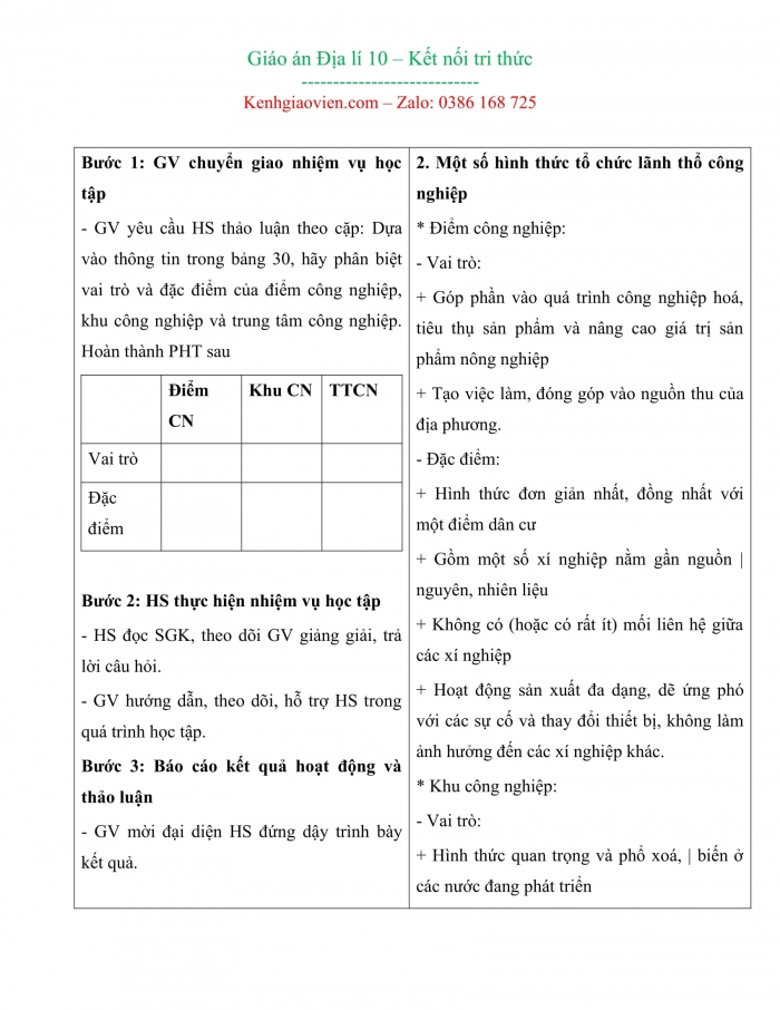 Giáo án kì 2 địa lí 10 kết nối tri thức