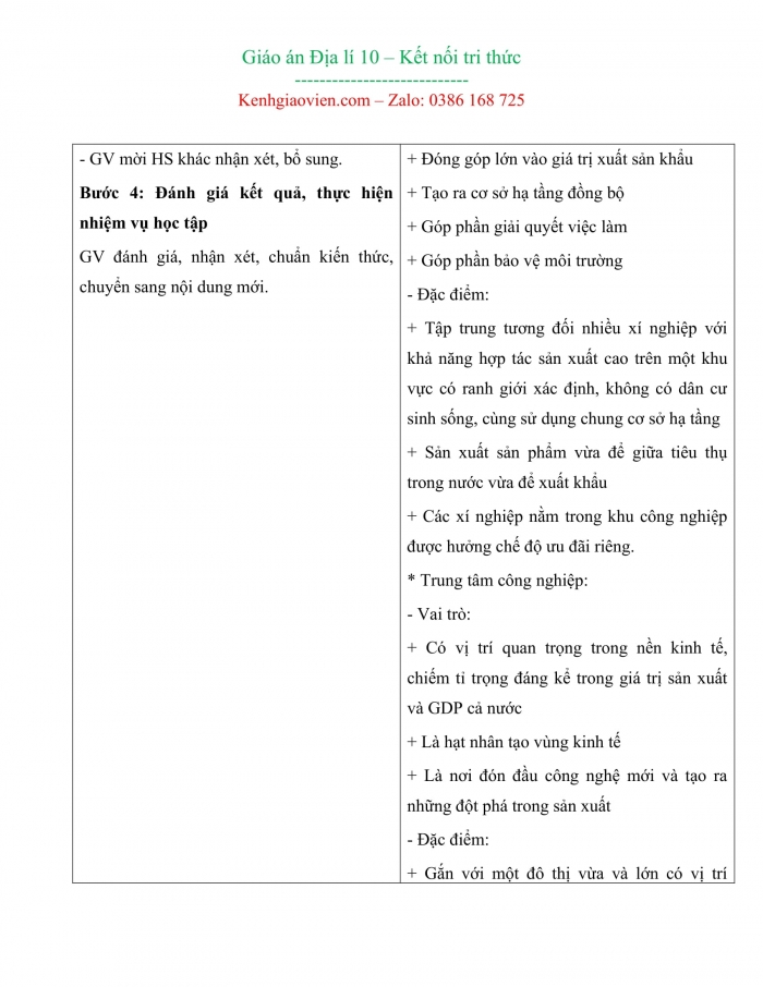 Giáo án kì 2 địa lí 10 kết nối tri thức