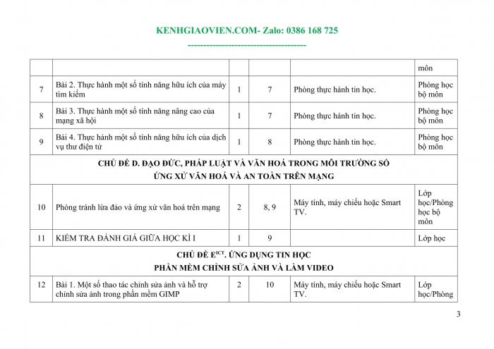 Tải phụ lục 3 Tin học khoa học máy tính 11 cánh diều file word