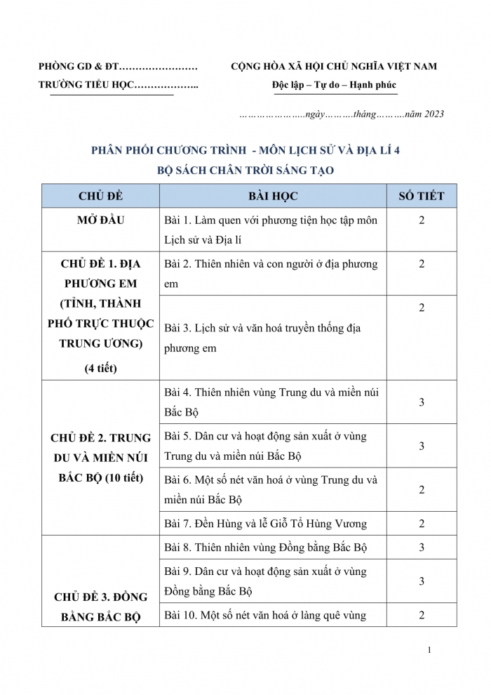 PPCT lịch sử và địa lí 4 chân trời sáng tạo