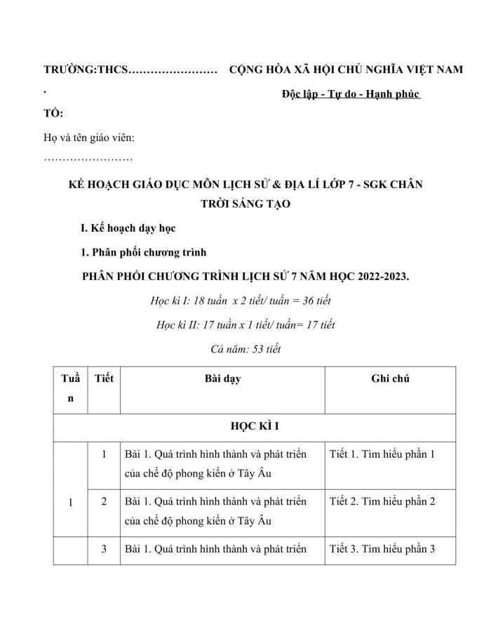 PPCT lịch sử 7 chân trời sáng tạo