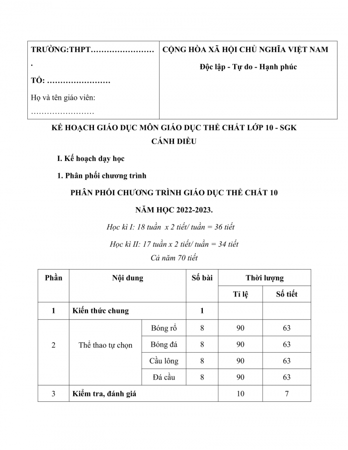 PPCT thể dục 10 - Bóng rổ cánh diều