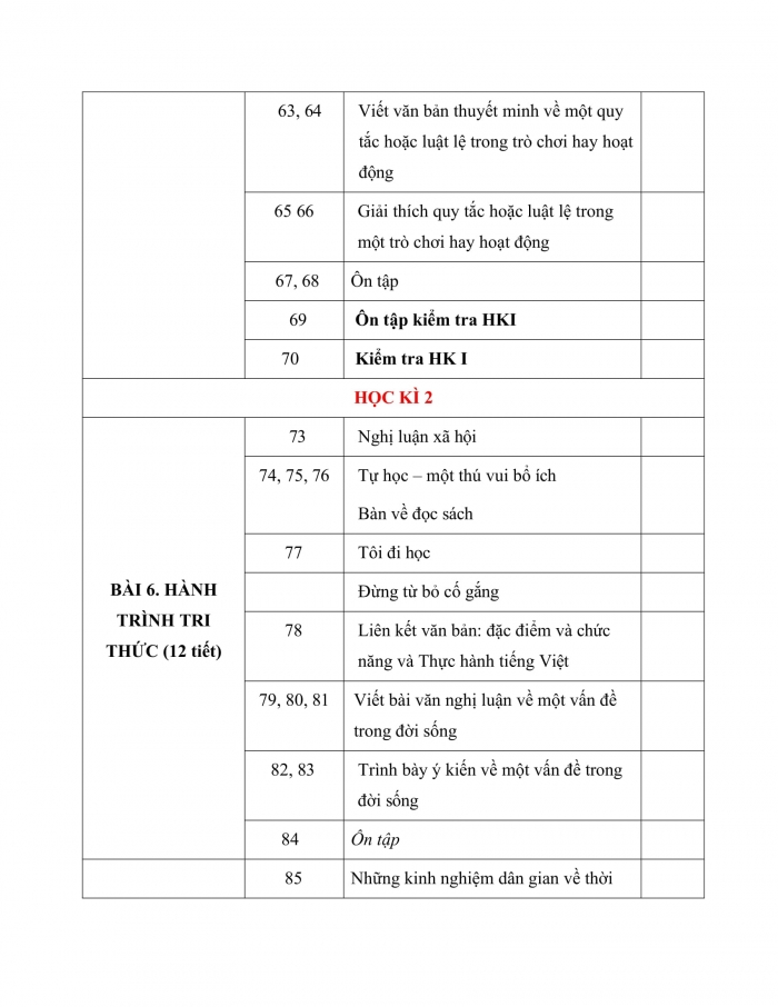 PPCT ngữ văn 7 chân trời sáng tạo