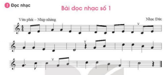 Trắc nghiệm âm nhạc 7 kết nối tri thức Tiết 2: lí thuyết âm nhạc: nhịp lấy đà.  Đọc nhạc: bài đọc nhạc số 1