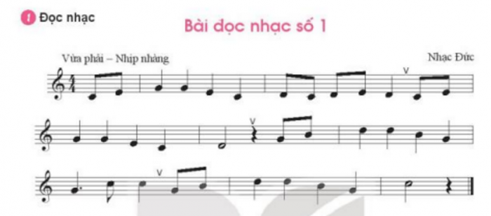 Trắc nghiệm âm nhạc 7 kết nối tri thức Tiết 2: lí thuyết âm nhạc: nhịp lấy đà.  Đọc nhạc: bài đọc nhạc số 1