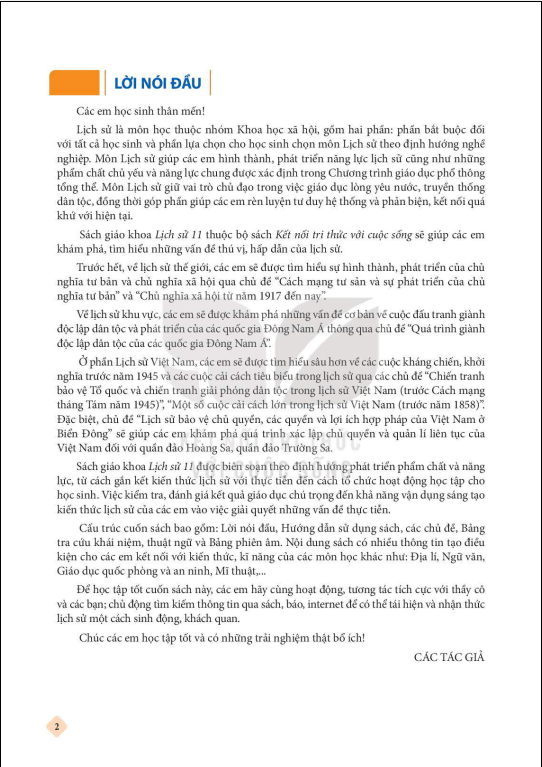 Tải PDF shs Lịch sử 11 Kết nối tri thức