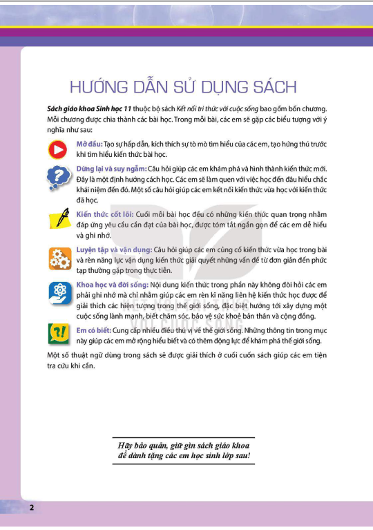 Tải PDF shs Sinh học 11 Kết nối tri thức