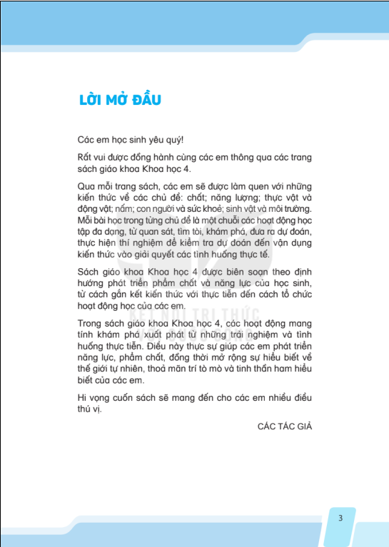 Tải PDF shs Khoa học 4 Kết nối tri thức