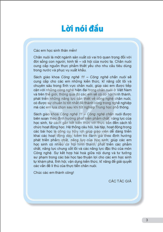 Tải PDF shs Công nghệ 11 - Công nghệ chăn nuôi Kết nối tri thức