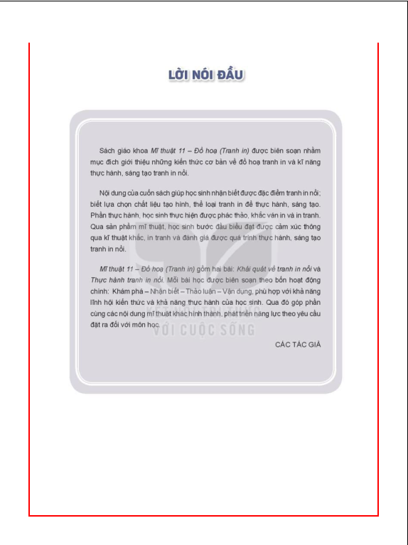 Tải PDF shs Mĩ thuật 11 – Đồ hoạ (tranh in) Kết nối tri thức