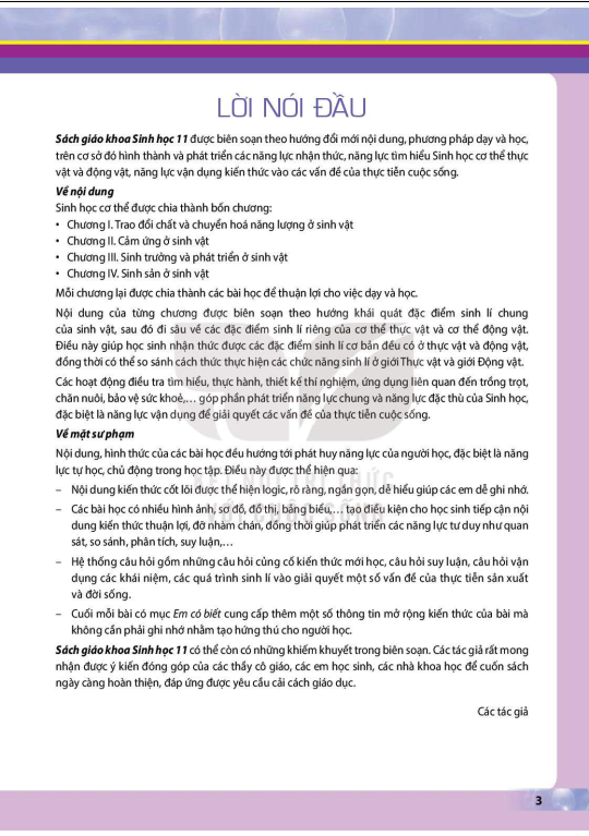 Tải PDF shs Sinh học 11 Kết nối tri thức