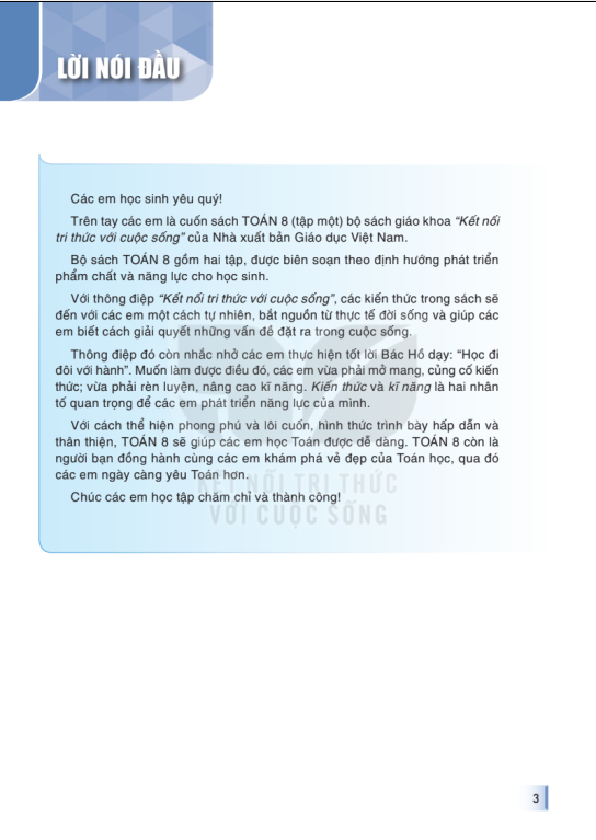Tải PDF shs Toán 8 tập 1 Kết nối tri thức