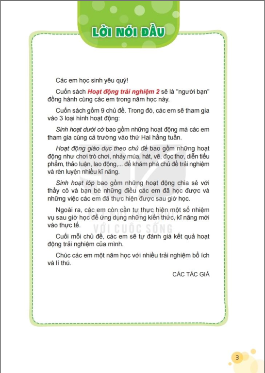 Tải PDF shs Hoạt động trải nghiệm 2 Kết nối tri thức