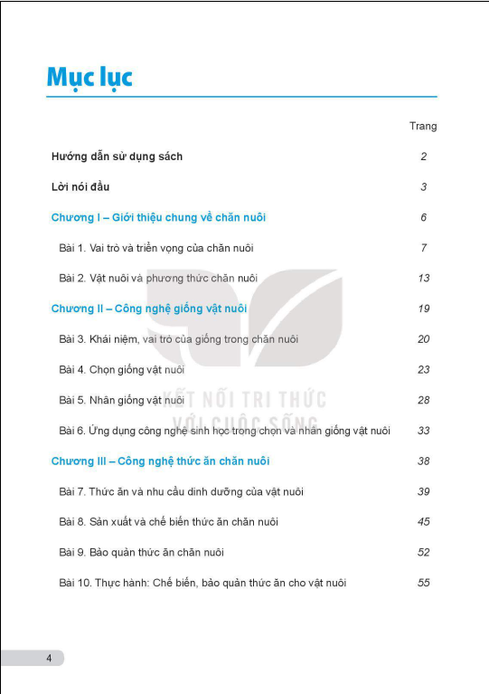 Tải PDF shs Công nghệ 11 - Công nghệ chăn nuôi Kết nối tri thức