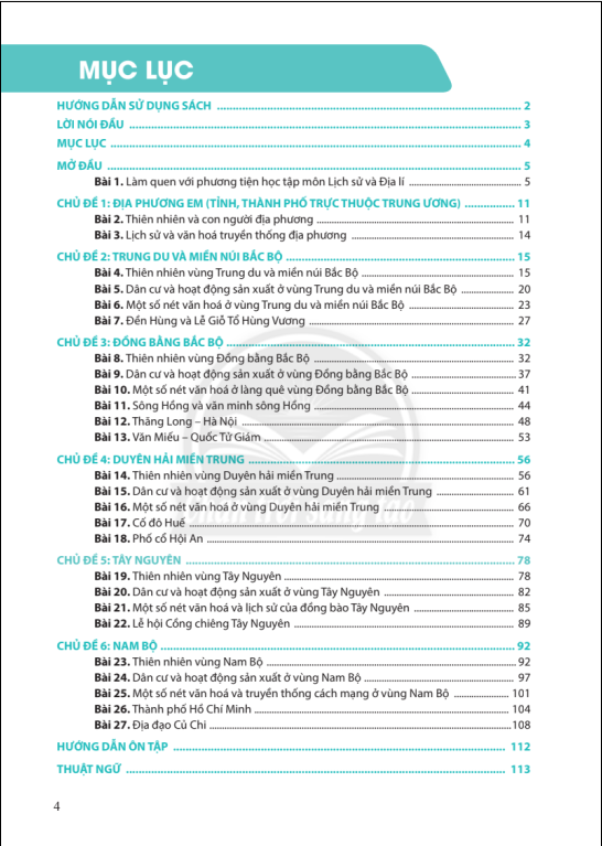 Tải PDF shs Lịch sử và Địa lí 4 Chân trời sáng tạo