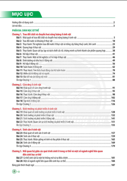 Tải PDF shs Sinh học 11 Chân trời sáng tạo