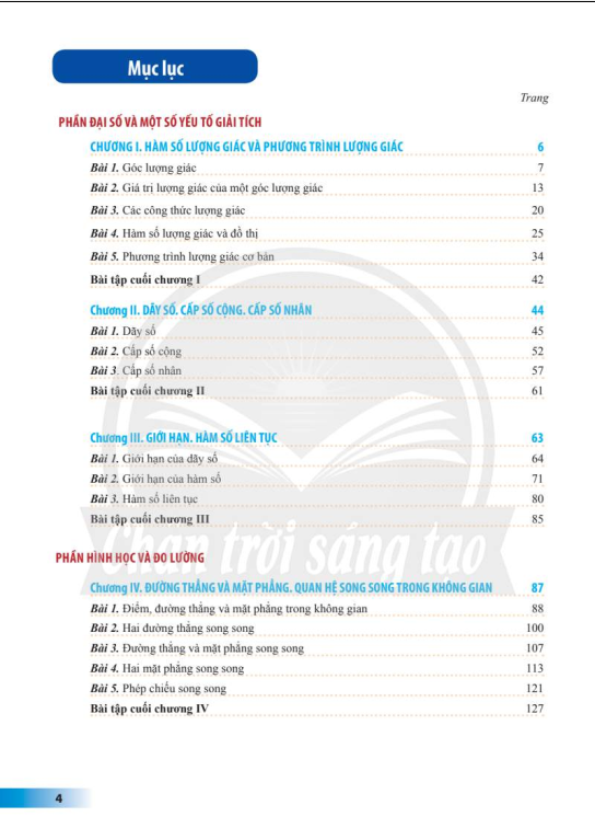 Tải PDF shs Toán 11 (tập 1) Chân trời sáng tạo