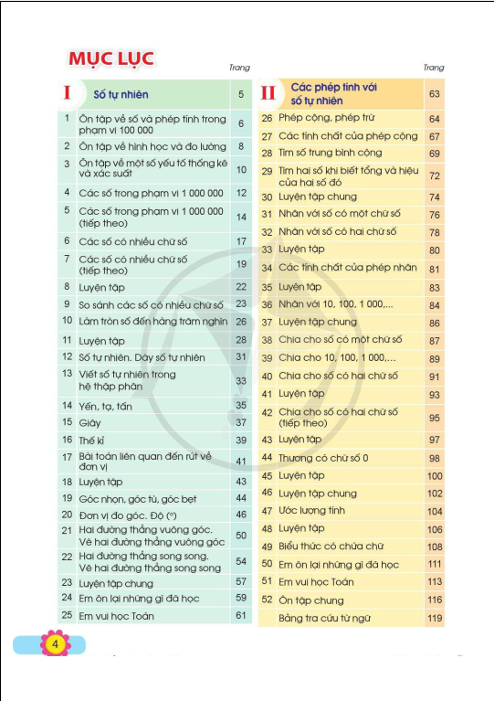 Tải PDF shs Toán 4 (tập 1) Cánh diều