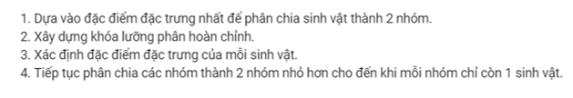 Trắc nghiệm bài 26: Khóa lưỡng phân