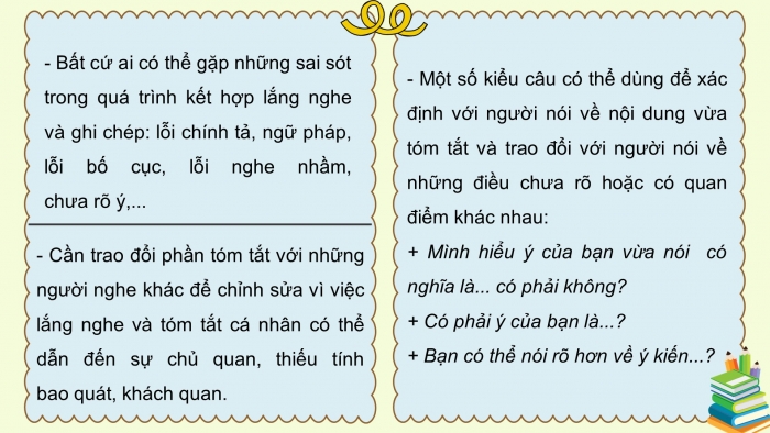 Giáo án điện tử ngữ văn 7 chân trời tiết: Nói và nghe: Tóm tắt ý chính do người khác trình bày